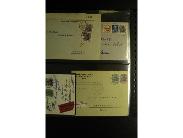 1900/1918, umfangreiche Sammlung mit über 400 Briefen und Karten, dabei viele Einzel- und Mehrfachfrankaturen, R-Briefe, Misc