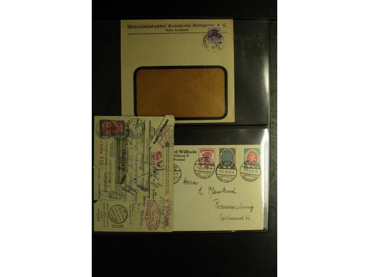 1900/1918, umfangreiche Sammlung mit über 400 Briefen und Karten, dabei viele Einzel- und Mehrfachfrankaturen, R-Briefe, Misc