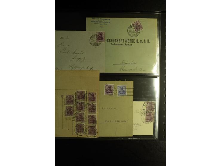 1900/1918, umfangreiche Sammlung mit über 400 Briefen und Karten, dabei viele Einzel- und Mehrfachfrankaturen, R-Briefe, Misc