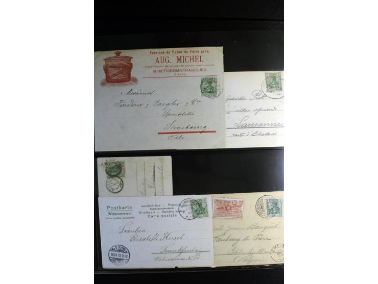 1900/1918, umfangreiche Sammlung mit über 400 Briefen und Karten, dabei viele Einzel- und Mehrfachfrankaturen, R-Briefe, Misc