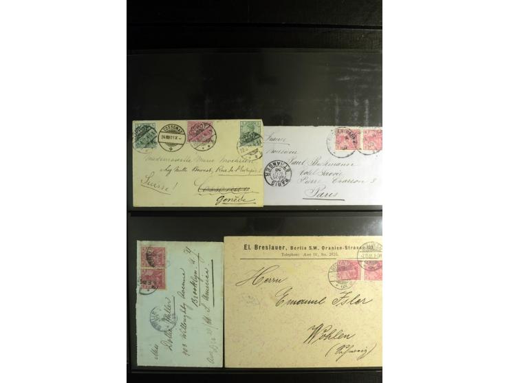 1900/1918, umfangreiche Sammlung mit über 400 Briefen und Karten, dabei viele Einzel- und Mehrfachfrankaturen, R-Briefe, Misc