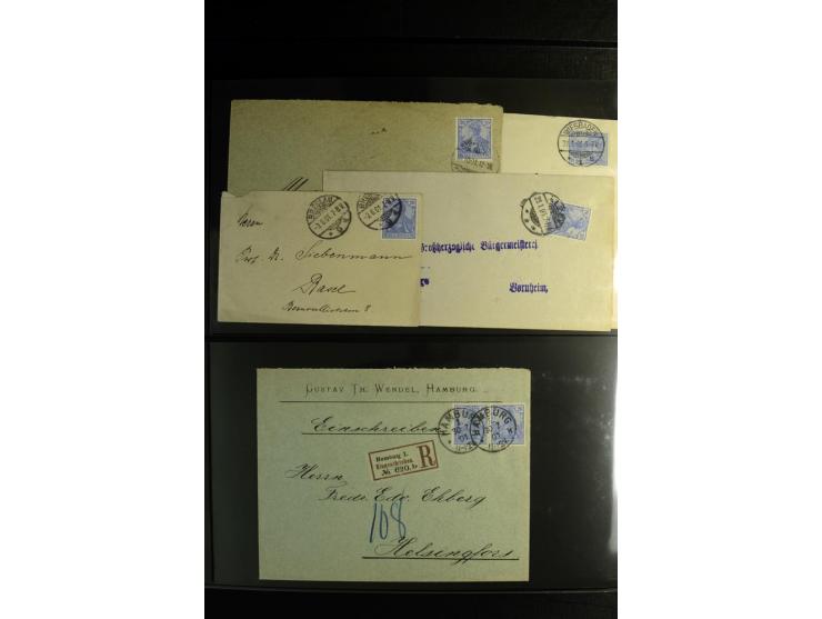 1900/1918, umfangreiche Sammlung mit über 400 Briefen und Karten, dabei viele Einzel- und Mehrfachfrankaturen, R-Briefe, Misc
