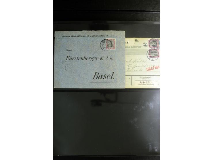 1900/1918, umfangreiche Sammlung mit über 400 Briefen und Karten, dabei viele Einzel- und Mehrfachfrankaturen, R-Briefe, Misc