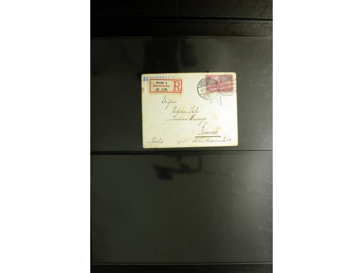 1900/1918, umfangreiche Sammlung mit über 400 Briefen und Karten, dabei viele Einzel- und Mehrfachfrankaturen, R-Briefe, Misc