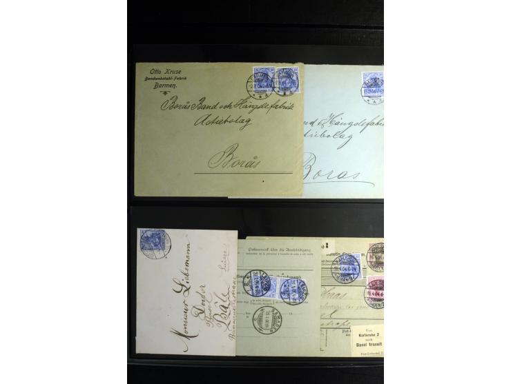1900/1918, umfangreiche Sammlung mit über 400 Briefen und Karten, dabei viele Einzel- und Mehrfachfrankaturen, R-Briefe, Misc