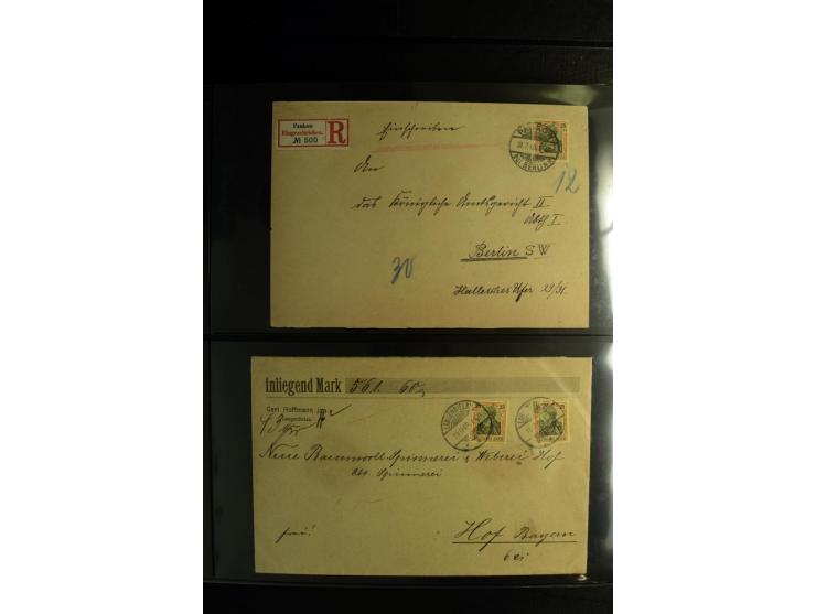 1900/1918, umfangreiche Sammlung mit über 400 Briefen und Karten, dabei viele Einzel- und Mehrfachfrankaturen, R-Briefe, Misc