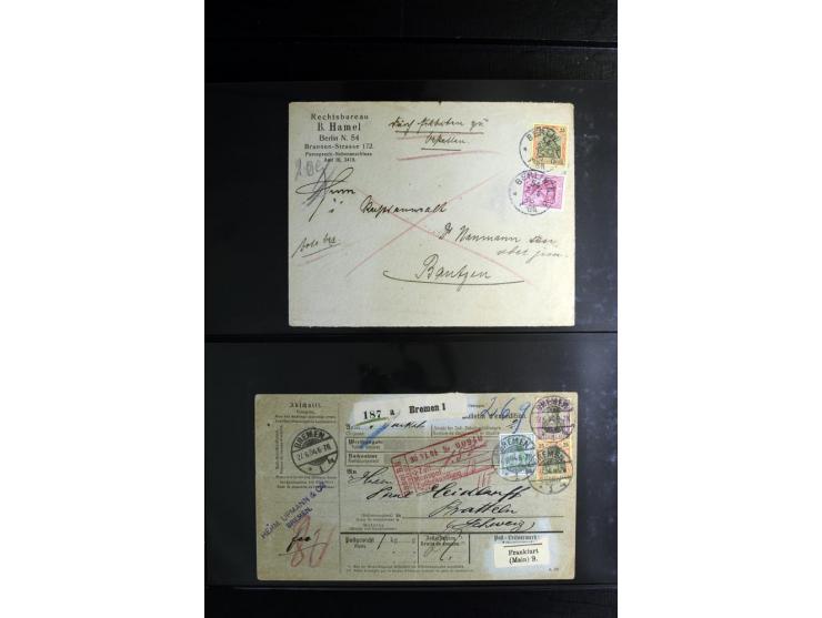 1900/1918, umfangreiche Sammlung mit über 400 Briefen und Karten, dabei viele Einzel- und Mehrfachfrankaturen, R-Briefe, Misc
