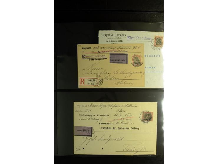 1900/1918, umfangreiche Sammlung mit über 400 Briefen und Karten, dabei viele Einzel- und Mehrfachfrankaturen, R-Briefe, Misc