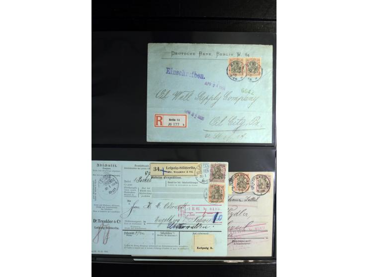 1900/1918, umfangreiche Sammlung mit über 400 Briefen und Karten, dabei viele Einzel- und Mehrfachfrankaturen, R-Briefe, Misc