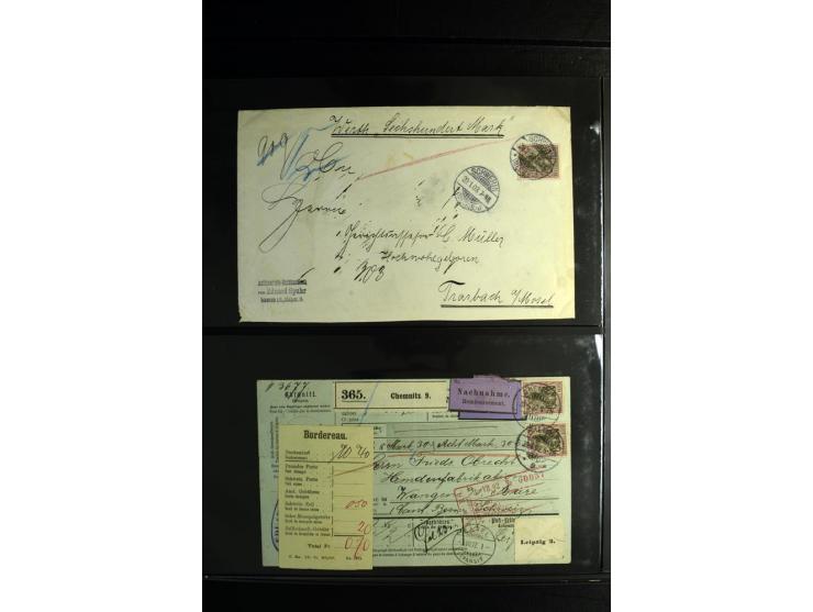1900/1918, umfangreiche Sammlung mit über 400 Briefen und Karten, dabei viele Einzel- und Mehrfachfrankaturen, R-Briefe, Misc