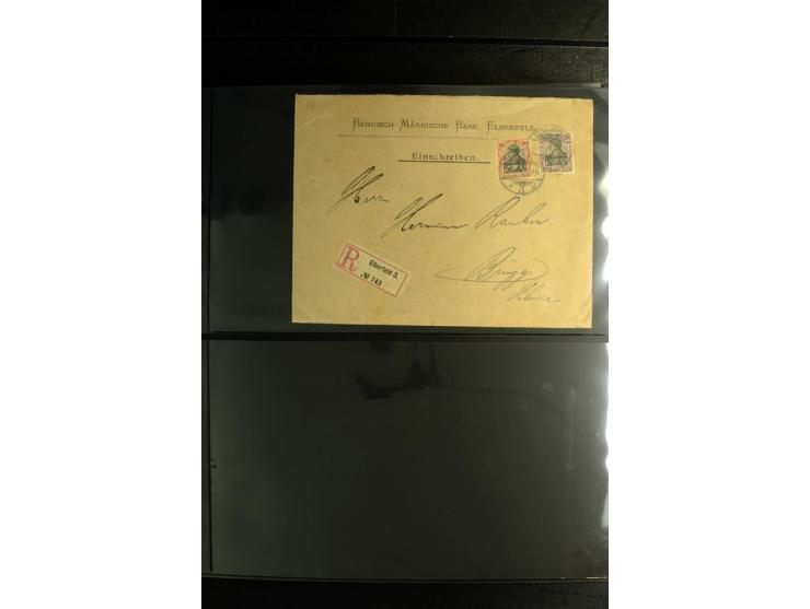 1900/1918, umfangreiche Sammlung mit über 400 Briefen und Karten, dabei viele Einzel- und Mehrfachfrankaturen, R-Briefe, Misc