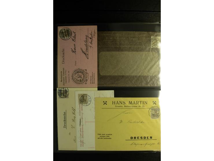 1900/1918, umfangreiche Sammlung mit über 400 Briefen und Karten, dabei viele Einzel- und Mehrfachfrankaturen, R-Briefe, Misc
