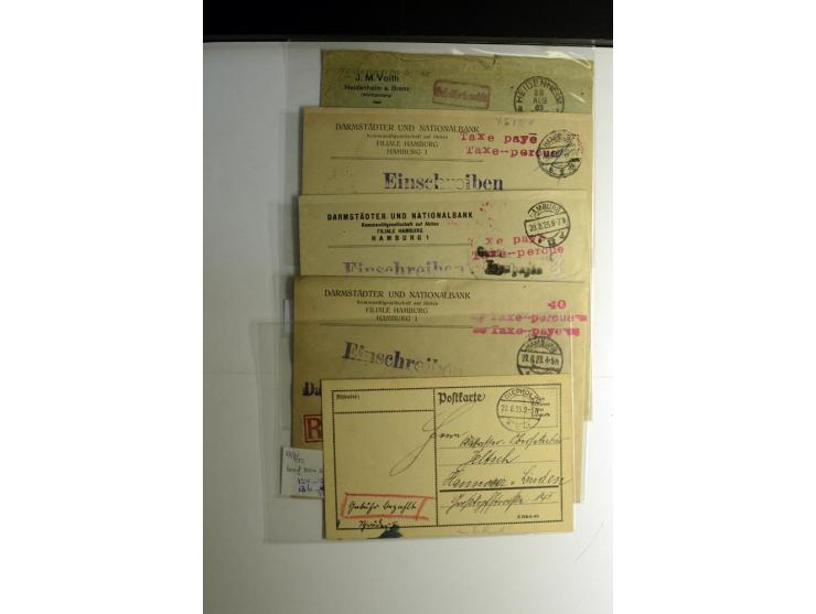1921/1923, Gebühr bezahlt und Postfreistempel, interessante Sammlung inkl. einiger Doubletten mit einigen hundert Briefen und