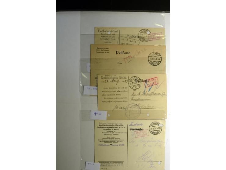 1921/1923, Gebühr bezahlt und Postfreistempel, interessante Sammlung inkl. einiger Doubletten mit einigen hundert Briefen und