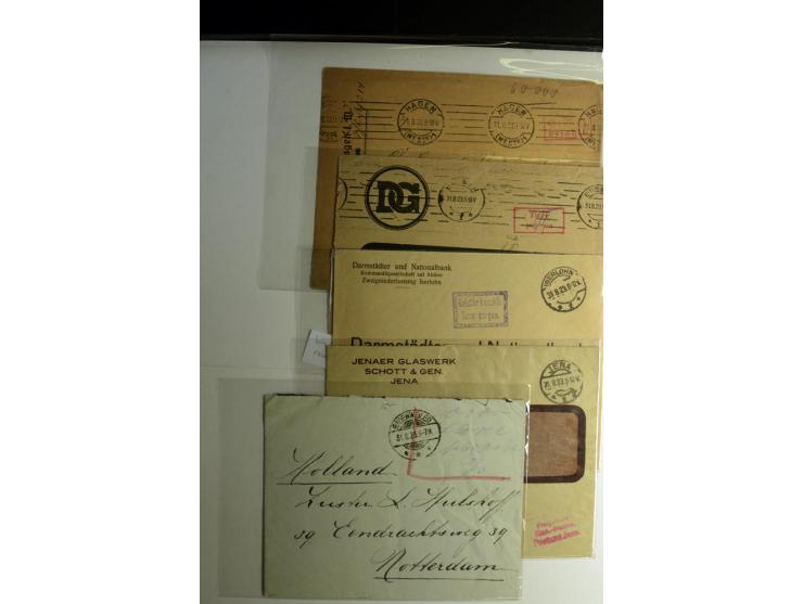 1921/1923, Gebühr bezahlt und Postfreistempel, interessante Sammlung inkl. einiger Doubletten mit einigen hundert Briefen und