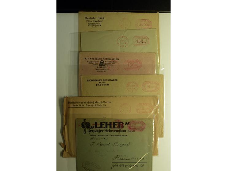 1921/1923, Gebühr bezahlt und Postfreistempel, interessante Sammlung inkl. einiger Doubletten mit einigen hundert Briefen und