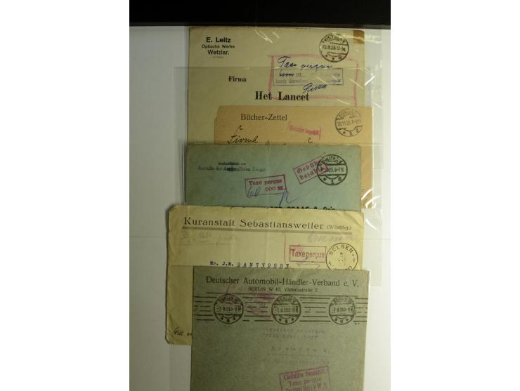 1921/1923, Gebühr bezahlt und Postfreistempel, interessante Sammlung inkl. einiger Doubletten mit einigen hundert Briefen und