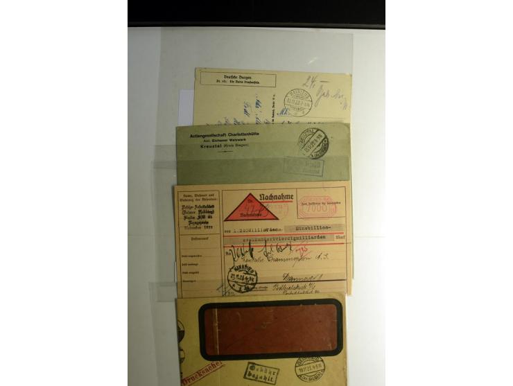 1921/1923, Gebühr bezahlt und Postfreistempel, interessante Sammlung inkl. einiger Doubletten mit einigen hundert Briefen und