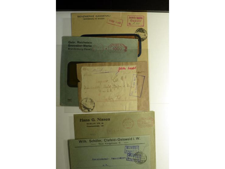 1921/1923, Gebühr bezahlt und Postfreistempel, interessante Sammlung inkl. einiger Doubletten mit einigen hundert Briefen und