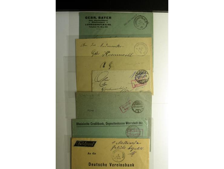 1921/1923, Gebühr bezahlt und Postfreistempel, interessante Sammlung inkl. einiger Doubletten mit einigen hundert Briefen und