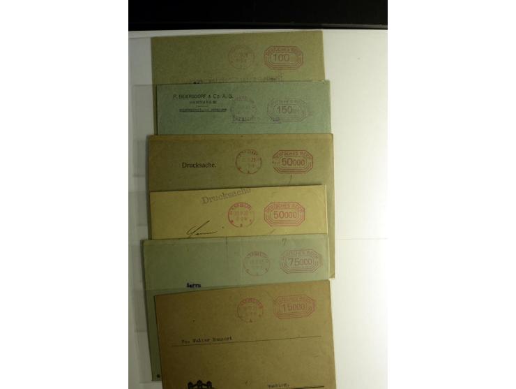 1921/1923, Gebühr bezahlt und Postfreistempel, interessante Sammlung inkl. einiger Doubletten mit einigen hundert Briefen und
