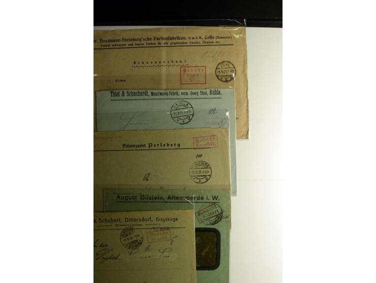 1921/1923, Gebühr bezahlt und Postfreistempel, interessante Sammlung inkl. einiger Doubletten mit einigen hundert Briefen und