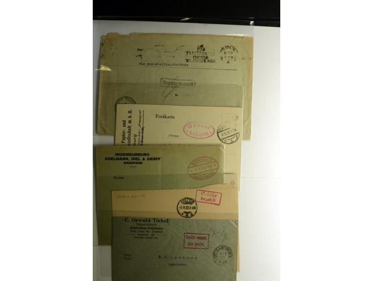 1921/1923, Gebühr bezahlt und Postfreistempel, interessante Sammlung inkl. einiger Doubletten mit einigen hundert Briefen und