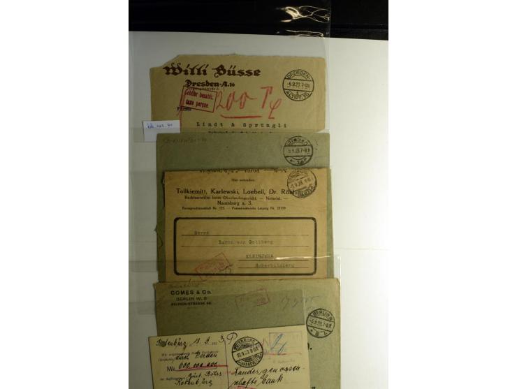 1921/1923, Gebühr bezahlt und Postfreistempel, interessante Sammlung inkl. einiger Doubletten mit einigen hundert Briefen und