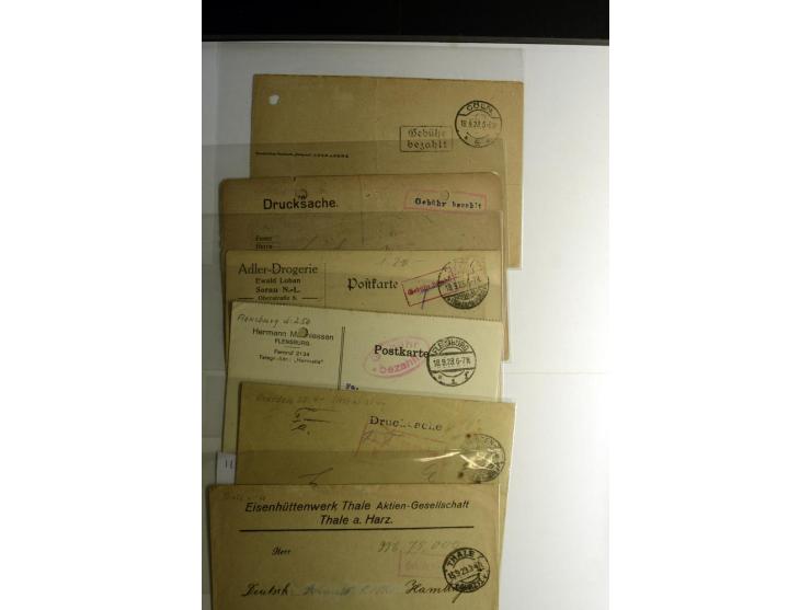 1921/1923, Gebühr bezahlt und Postfreistempel, interessante Sammlung inkl. einiger Doubletten mit einigen hundert Briefen und
