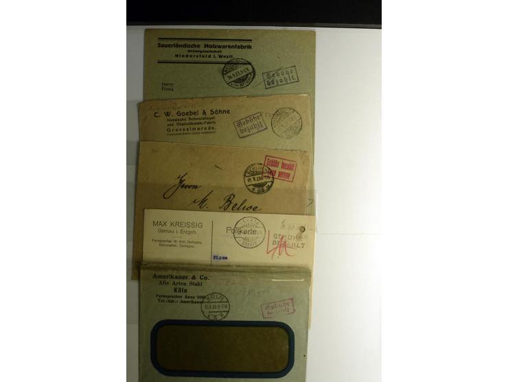 1921/1923, Gebühr bezahlt und Postfreistempel, interessante Sammlung inkl. einiger Doubletten mit einigen hundert Briefen und
