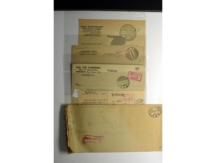 1921/1923, Gebühr bezahlt und Postfreistempel, interessante Sammlung inkl. einiger Doubletten mit einigen hundert Briefen und