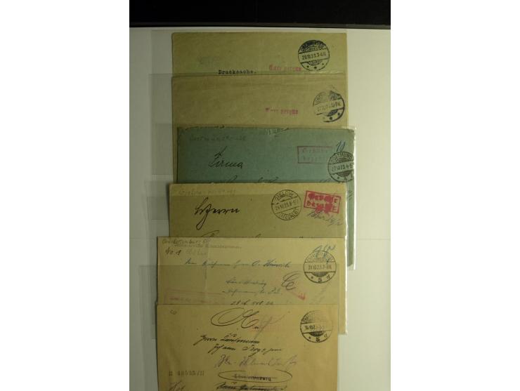 1921/1923, Gebühr bezahlt und Postfreistempel, interessante Sammlung inkl. einiger Doubletten mit einigen hundert Briefen und