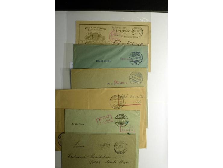 1921/1923, Gebühr bezahlt und Postfreistempel, interessante Sammlung inkl. einiger Doubletten mit einigen hundert Briefen und