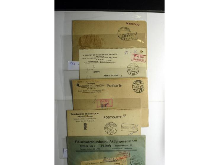 1921/1923, Gebühr bezahlt und Postfreistempel, interessante Sammlung inkl. einiger Doubletten mit einigen hundert Briefen und