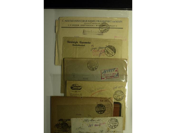 1921/1923, Gebühr bezahlt und Postfreistempel, interessante Sammlung inkl. einiger Doubletten mit einigen hundert Briefen und