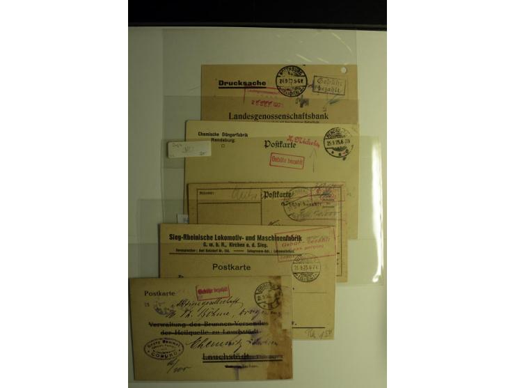 1921/1923, Gebühr bezahlt und Postfreistempel, interessante Sammlung inkl. einiger Doubletten mit einigen hundert Briefen und