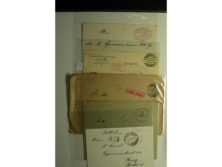 1921/1923, Gebühr bezahlt und Postfreistempel, interessante Sammlung inkl. einiger Doubletten mit einigen hundert Briefen und