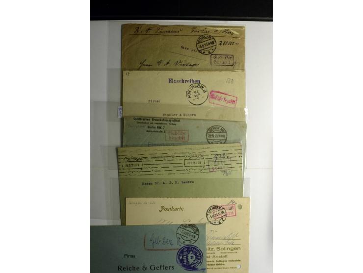 1921/1923, Gebühr bezahlt und Postfreistempel, interessante Sammlung inkl. einiger Doubletten mit einigen hundert Briefen und