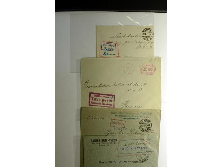 1921/1923, Gebühr bezahlt und Postfreistempel, interessante Sammlung inkl. einiger Doubletten mit einigen hundert Briefen und