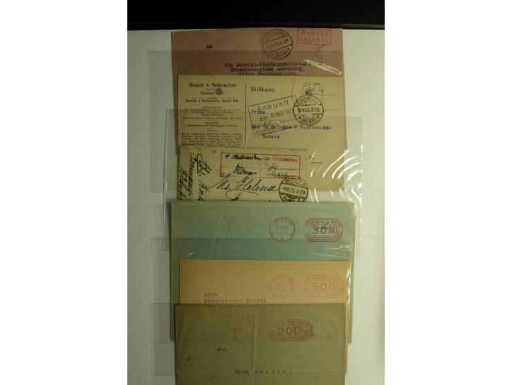 1921/1923, Gebühr bezahlt und Postfreistempel, interessante Sammlung inkl. einiger Doubletten mit einigen hundert Briefen und