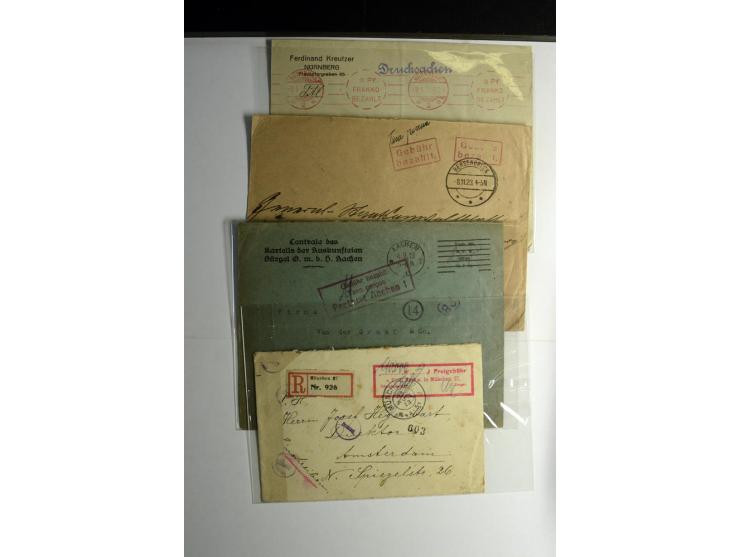 1921/1923, Gebühr bezahlt und Postfreistempel, interessante Sammlung inkl. einiger Doubletten mit einigen hundert Briefen und