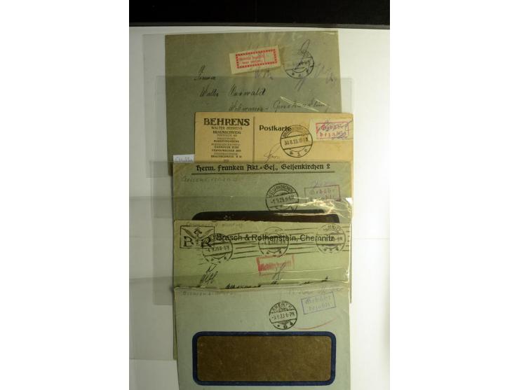 1921/1923, Gebühr bezahlt und Postfreistempel, interessante Sammlung inkl. einiger Doubletten mit einigen hundert Briefen und