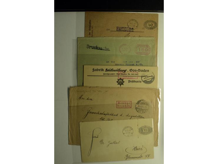 1921/1923, Gebühr bezahlt und Postfreistempel, interessante Sammlung inkl. einiger Doubletten mit einigen hundert Briefen und