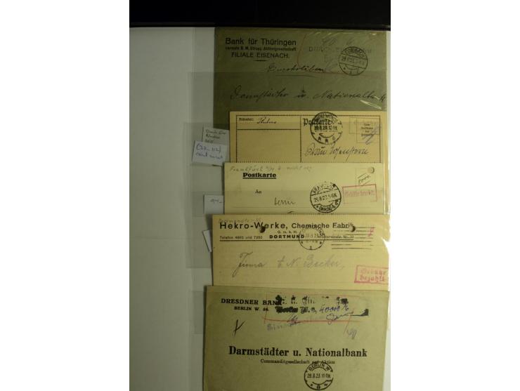 1921/1923, Gebühr bezahlt und Postfreistempel, interessante Sammlung inkl. einiger Doubletten mit einigen hundert Briefen und
