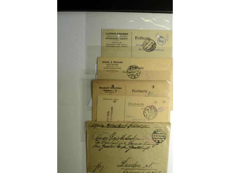 1921/1923, Gebühr bezahlt und Postfreistempel, interessante Sammlung inkl. einiger Doubletten mit einigen hundert Briefen und