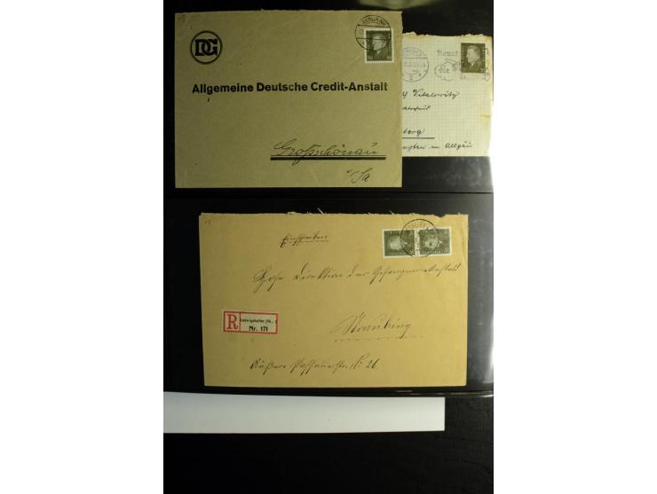 1923/1932, umfangreiche Sammlung mit einigen hundert Briefen und Karten mit vielen besseren Einzel- und Mehrfachfrankaturen, 