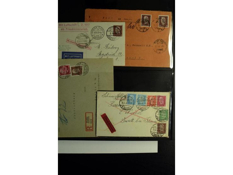 1923/1932, umfangreiche Sammlung mit einigen hundert Briefen und Karten mit vielen besseren Einzel- und Mehrfachfrankaturen, 