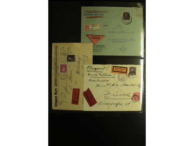 1923/1932, umfangreiche Sammlung mit einigen hundert Briefen und Karten mit vielen besseren Einzel- und Mehrfachfrankaturen, 