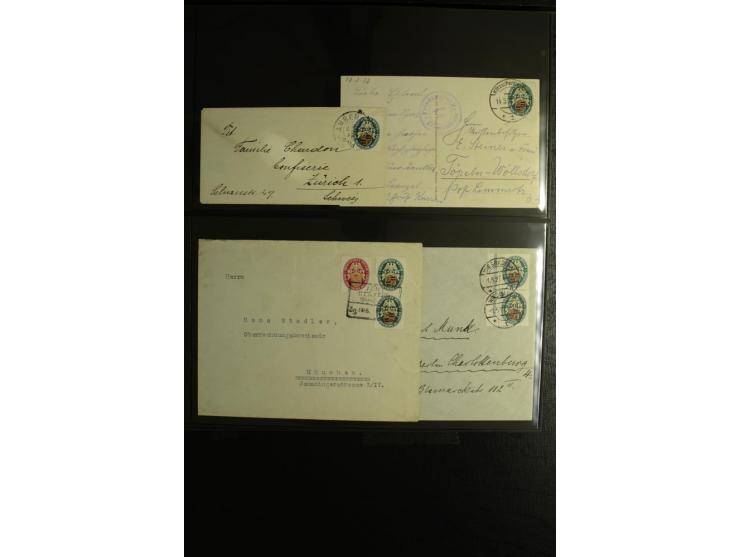 1923/1932, umfangreiche Sammlung mit einigen hundert Briefen und Karten mit vielen besseren Einzel- und Mehrfachfrankaturen, 