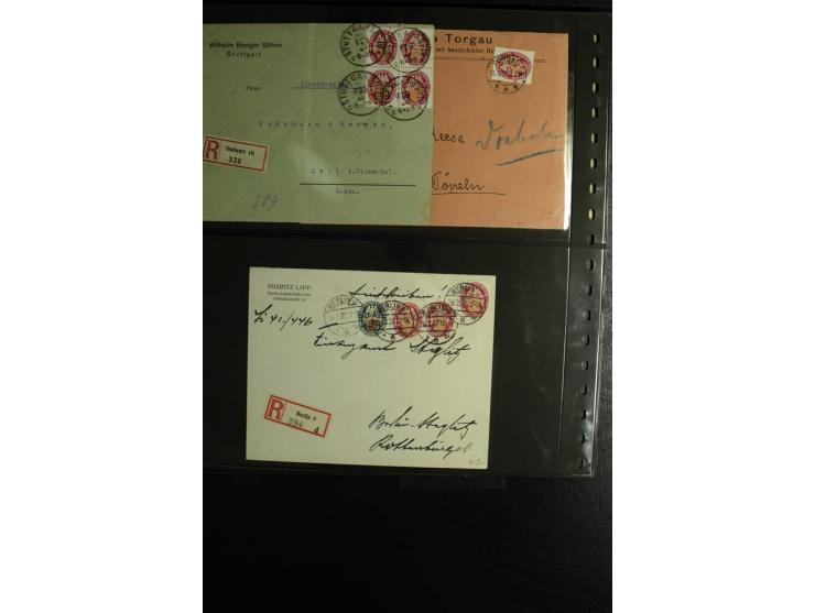 1923/1932, umfangreiche Sammlung mit einigen hundert Briefen und Karten mit vielen besseren Einzel- und Mehrfachfrankaturen, 